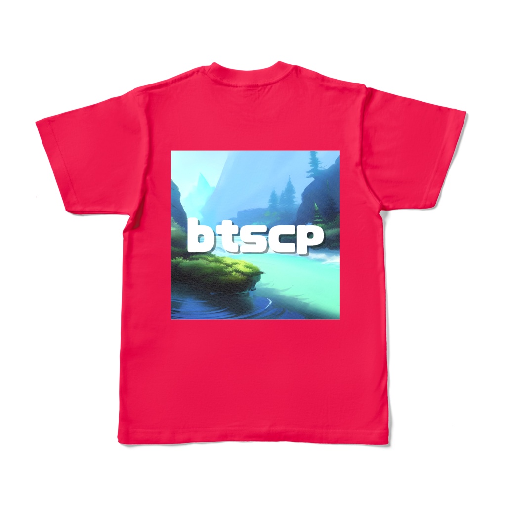 【祝 開店!! 期間限定割引価格】btscp - Tシャツ 背面イラスト(ホットピンク 濃色)