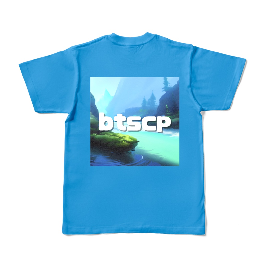 【祝 開店！！ 期間限定割引価格】btscp - Tシャツ 背面イラスト（ターコイズ 濃色）