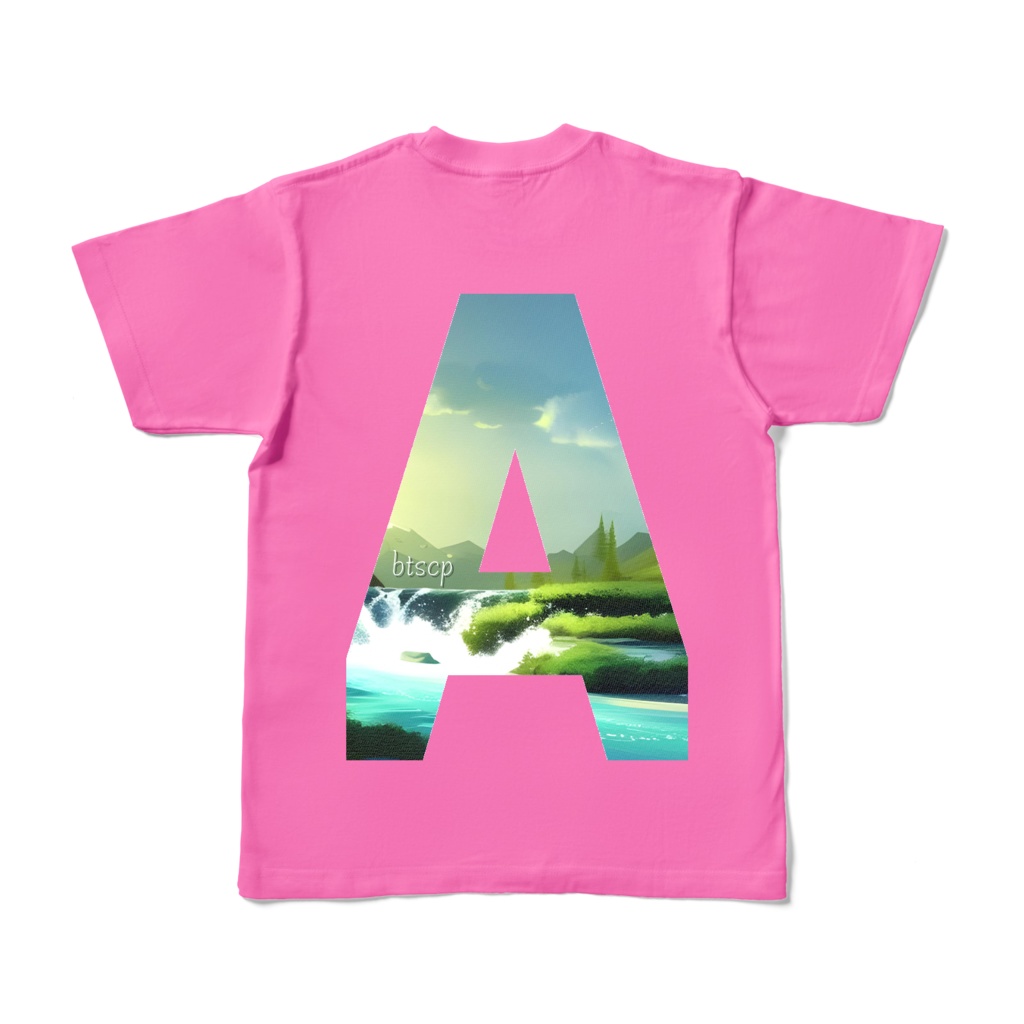 【祝 開店！！ 期間限定割引価格】A - Tシャツ 背面イラスト（ピンク 濃色）