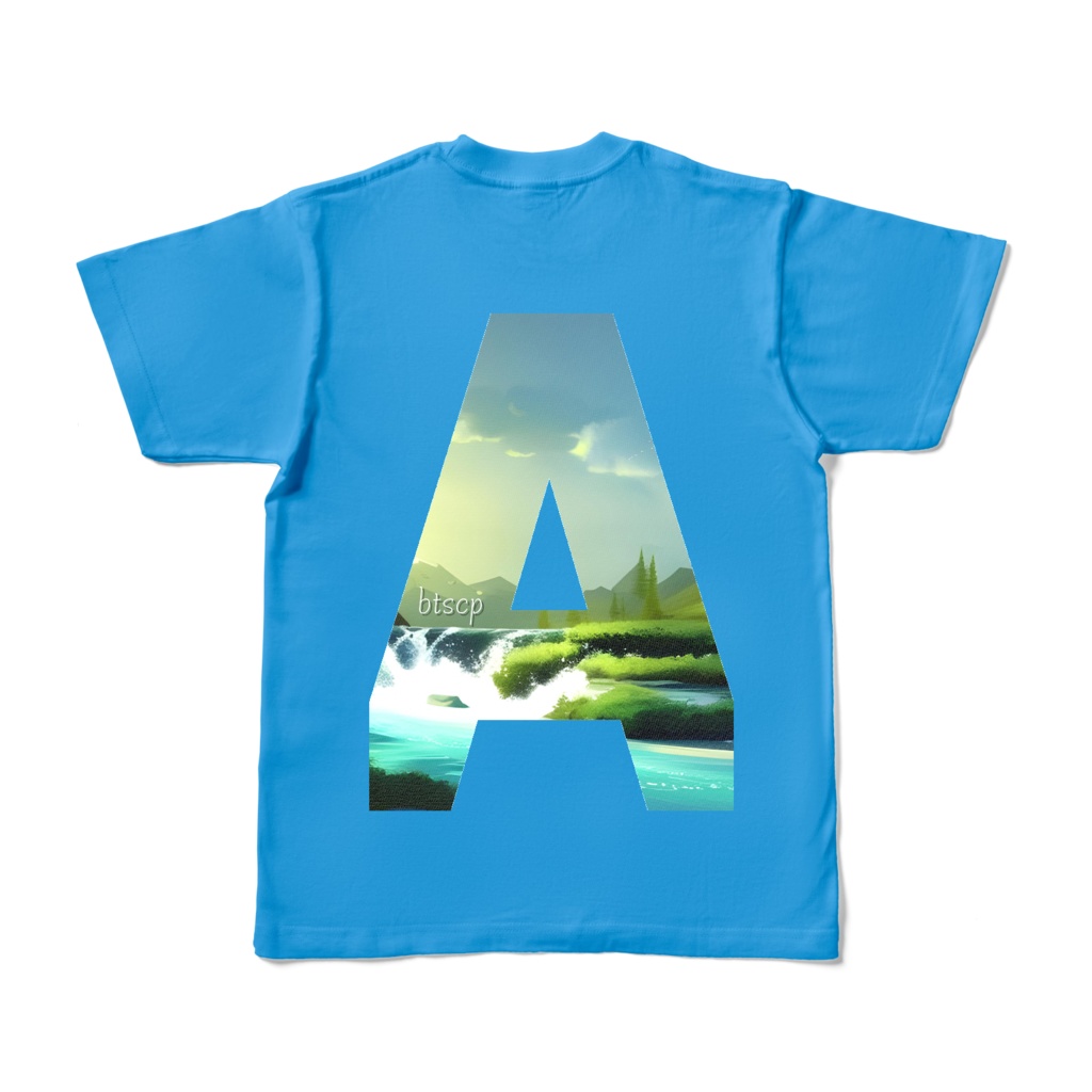 【祝 開店！！ 期間限定割引価格】A - Tシャツ 背面イラスト（ターコイズ 濃色）