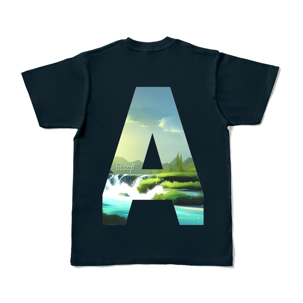 【祝 開店！！ 期間限定割引価格】A - Tシャツ 背面イラスト（ネイビー 濃色）