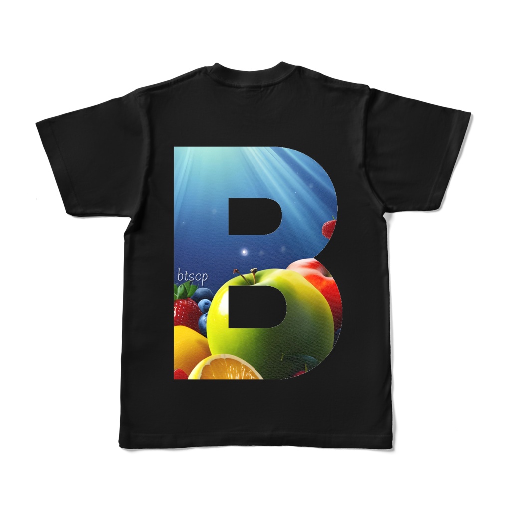 【祝 開店!! 期間限定割引価格】B - Tシャツ 背面イラスト(ブラック 濃色)