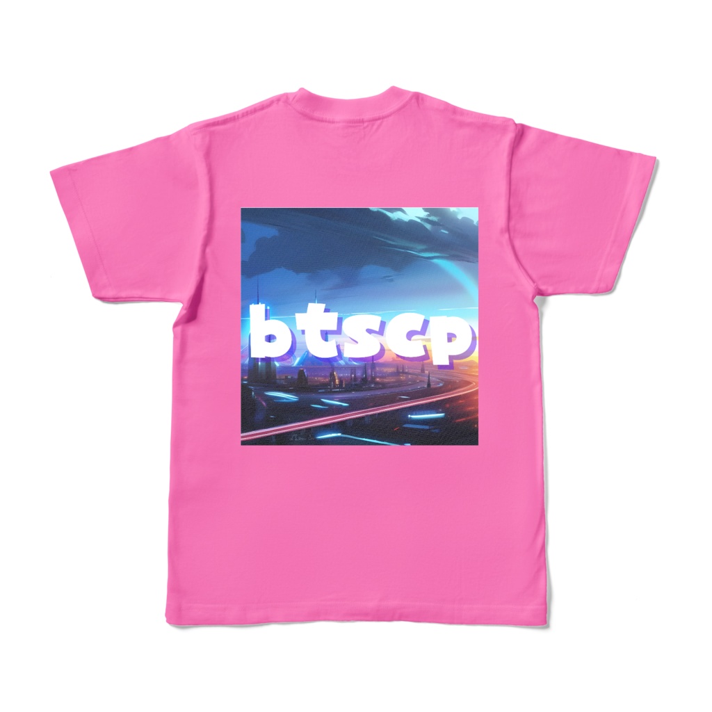 【祝 開店!! 期間限定割引価格】city - Tシャツ 背面イラスト(ピンク 濃色)