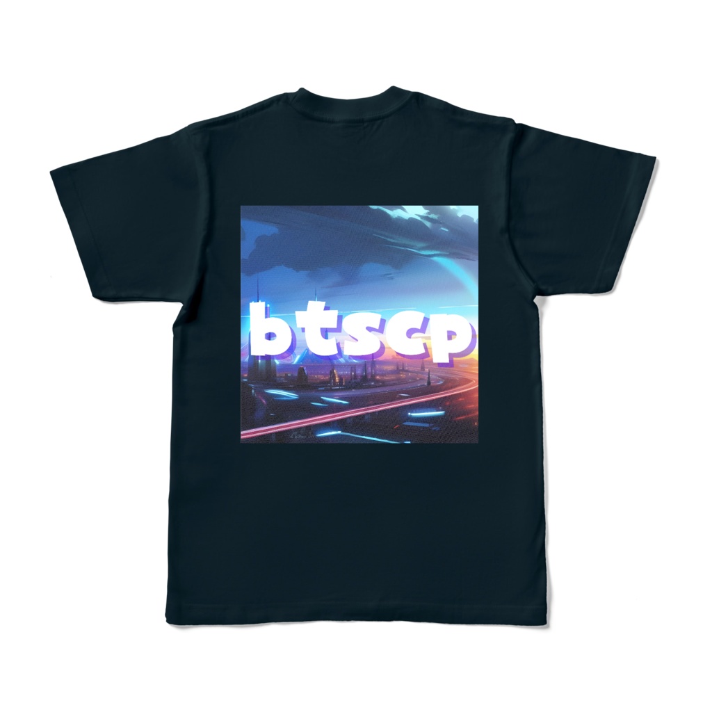 【祝 開店!! 期間限定割引価格】city - Tシャツ 背面イラスト(ネイビー 濃色)