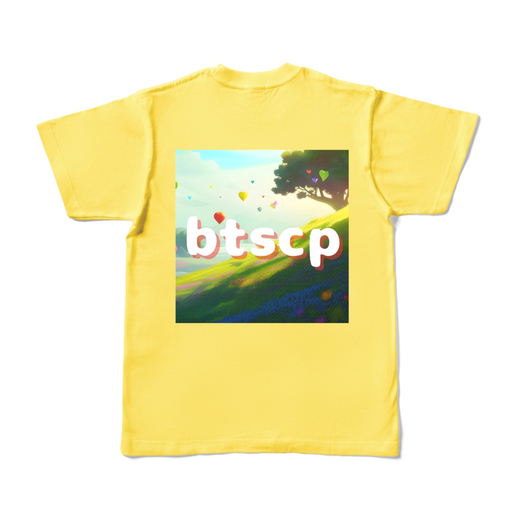 【祝 開店！！ 期間限定割引価格】balloon - Tシャツ 背面イラスト（イエロー 濃色）