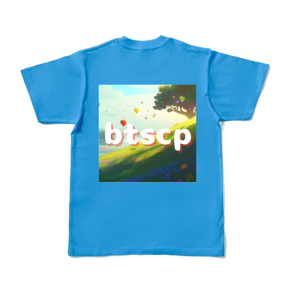 【祝 開店！！ 期間限定割引価格】balloon - Tシャツ 背面イラスト（ターコイズ 濃色）