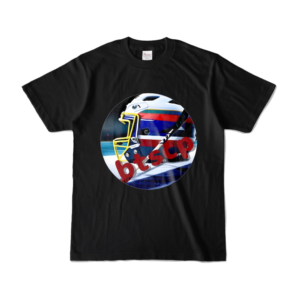【祝 開店！！ 期間限定割引価格】ホッケーデザイン - Tシャツ 正面イラスト（ブラック 濃色）｜[Celebration opening! Limited time discount price] Reindeer field hockey design - T-shirt front illustration (black, dark color)