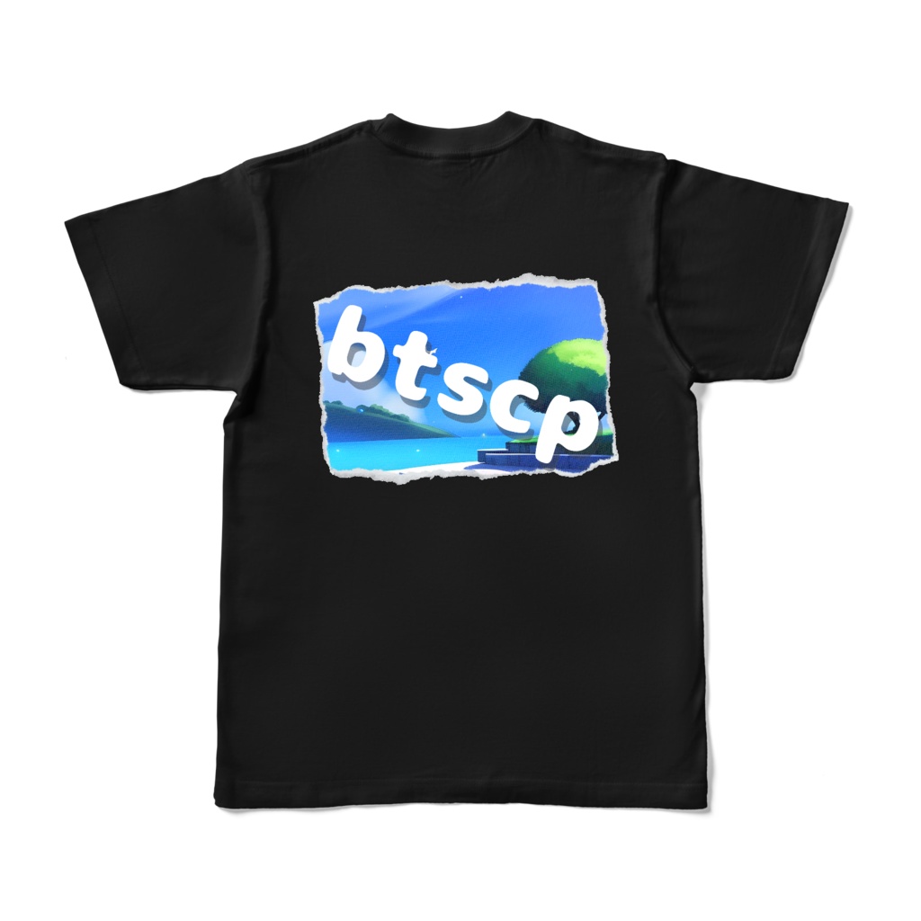 【祝 開店！！ 期間限定割引価格】デザイン - Tシャツ 背面イラスト（ブラック 濃色）｜[Celebration Opening! Limited Time Discount Price] Design - T-Shirt Back Illustration (Black, Dark Color)｜btscp