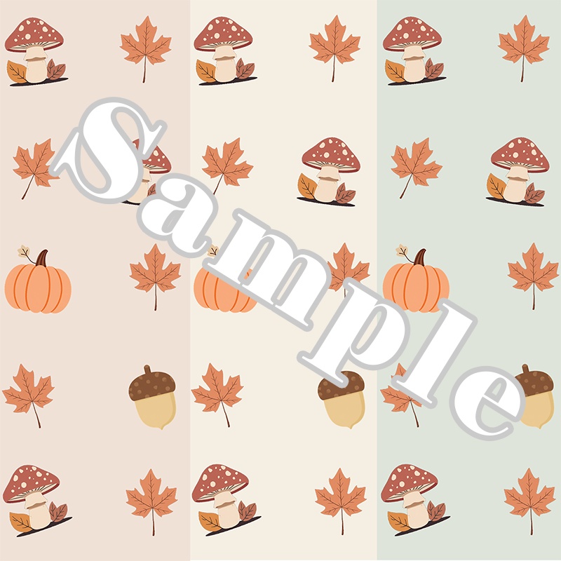 秋のデジタルペーパー 3枚セット｜くすみカラー［背景・デジタル手帳・ラッピング］/ Autumn Seamless Digital Paper Pack - 3 Patterns