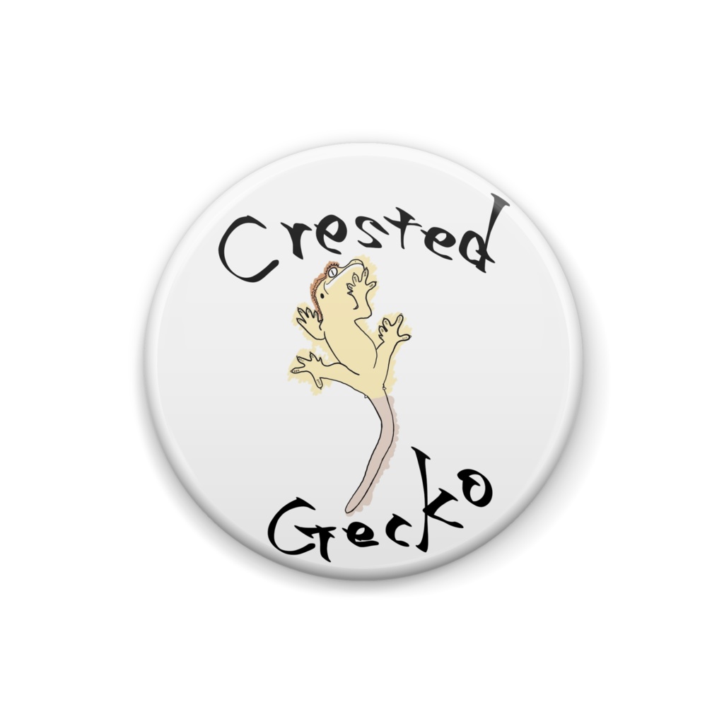 クレステッドゲッコー　缶バッジ