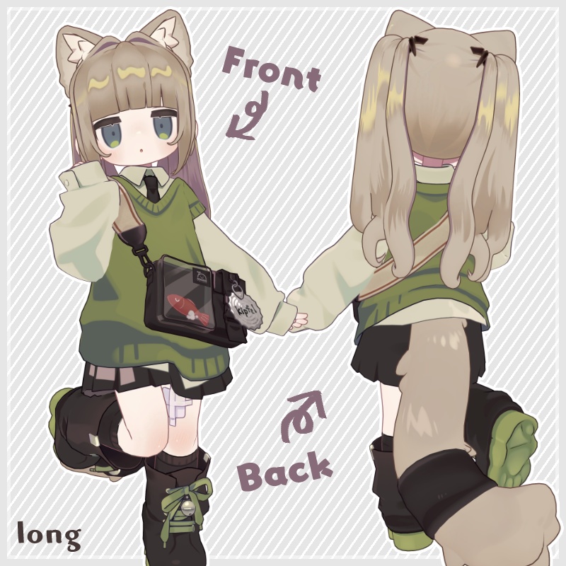 ぱっつん前髪ツインテール2種セット【キプフェル・ネメシス】