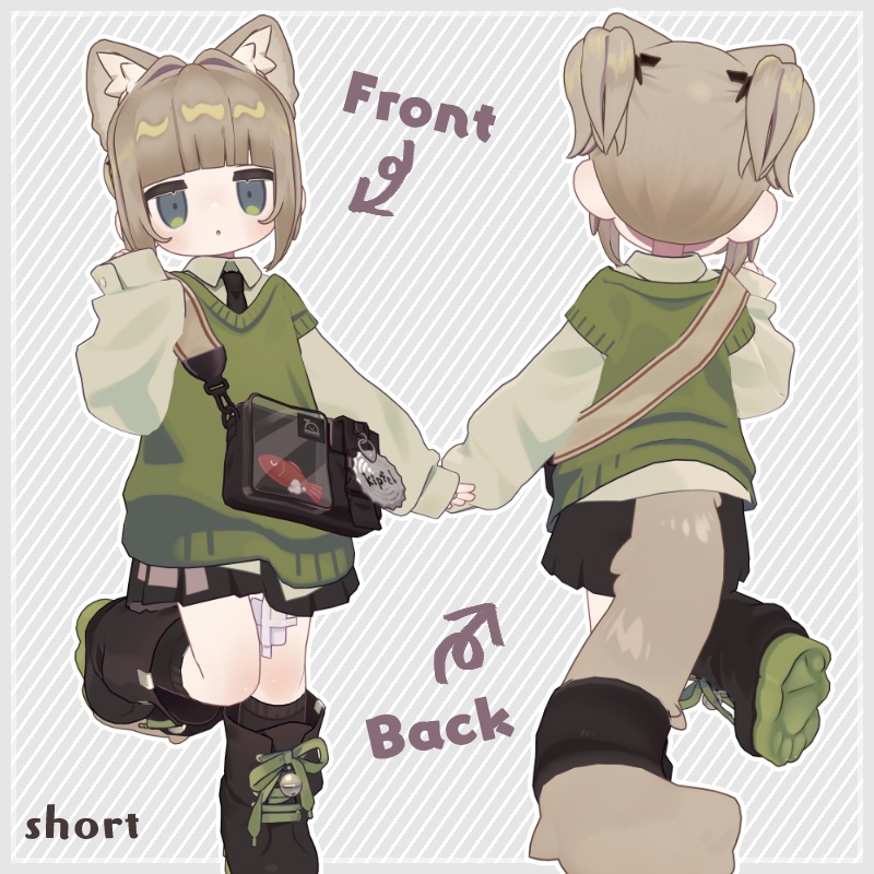 ぱっつん前髪ツインテール2種セット【キプフェル・ネメシス】