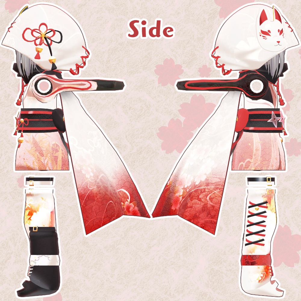 【期間限定SALE】【3D衣装・髪型】忍装~花隠れ~【まめふれんず対応】