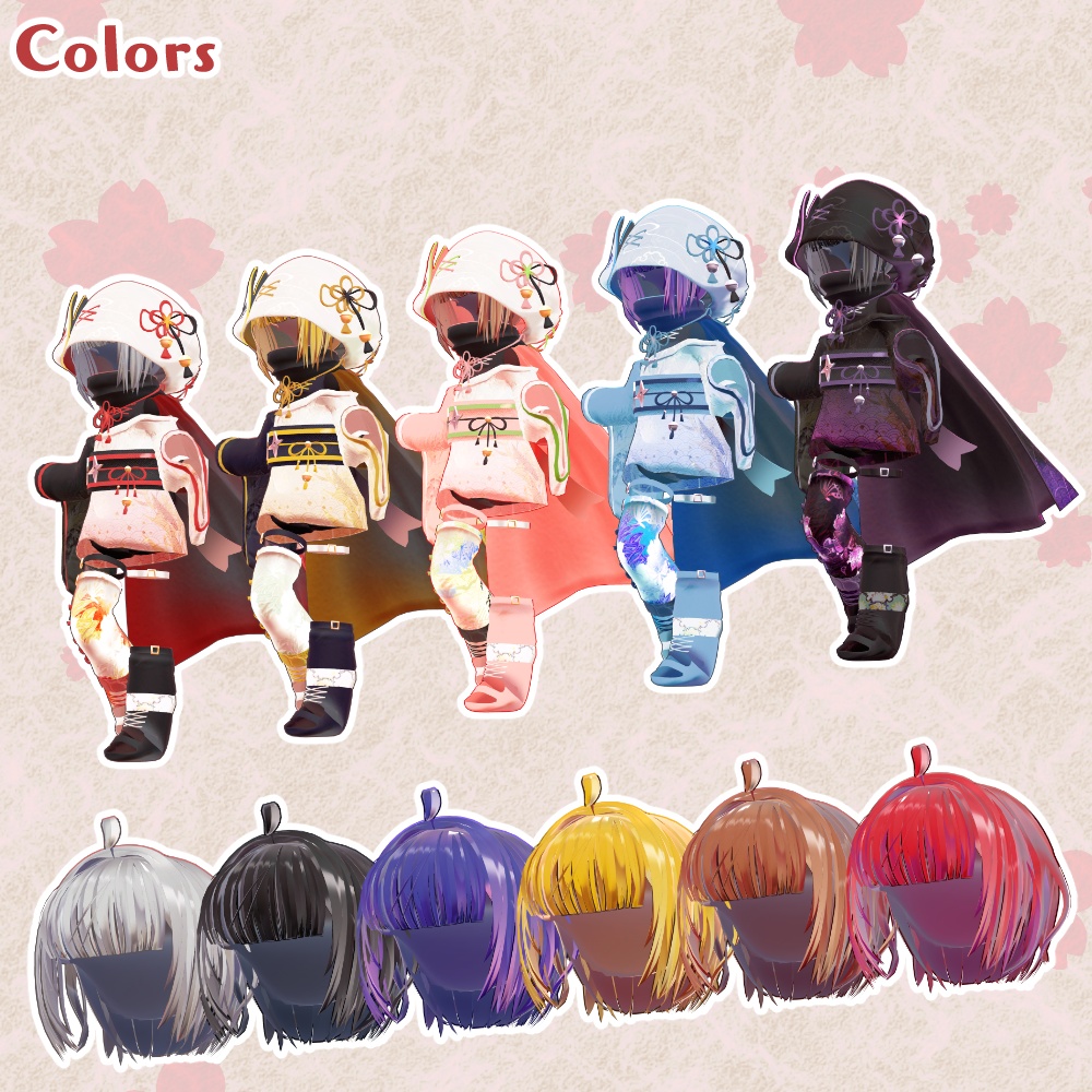 【期間限定SALE】【3D衣装・髪型】忍装~花隠れ~【まめふれんず対応】