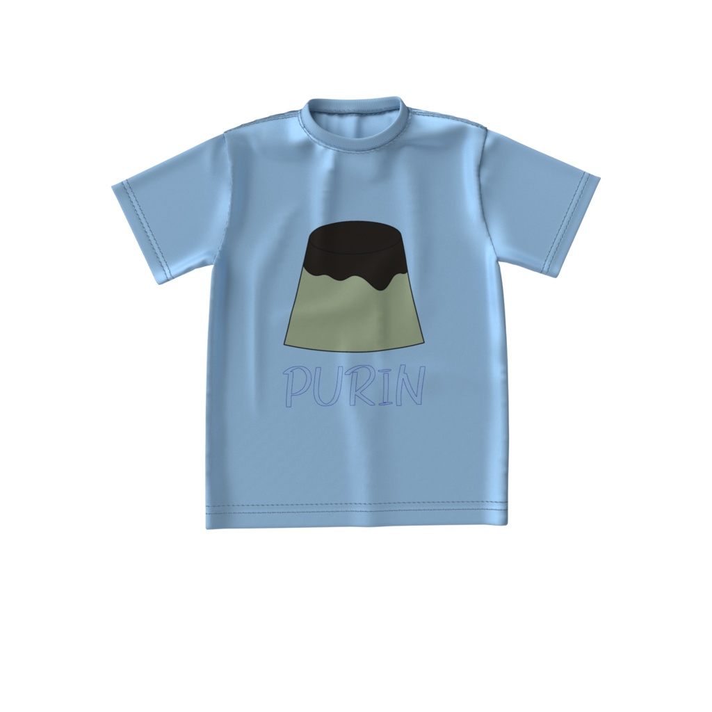 プリンTシャツビッグ-水色