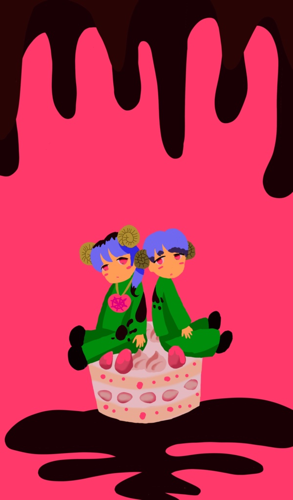 【スマホ用壁紙】かわいい悪魔の兄弟