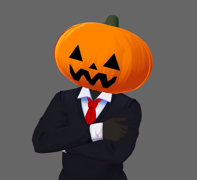 Jack o Lantern Pumpkin Head VRoid Accessory Hairstyle