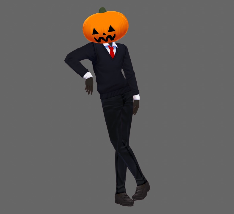 Jack o Lantern Pumpkin Head VRoid Accessory Hairstyle