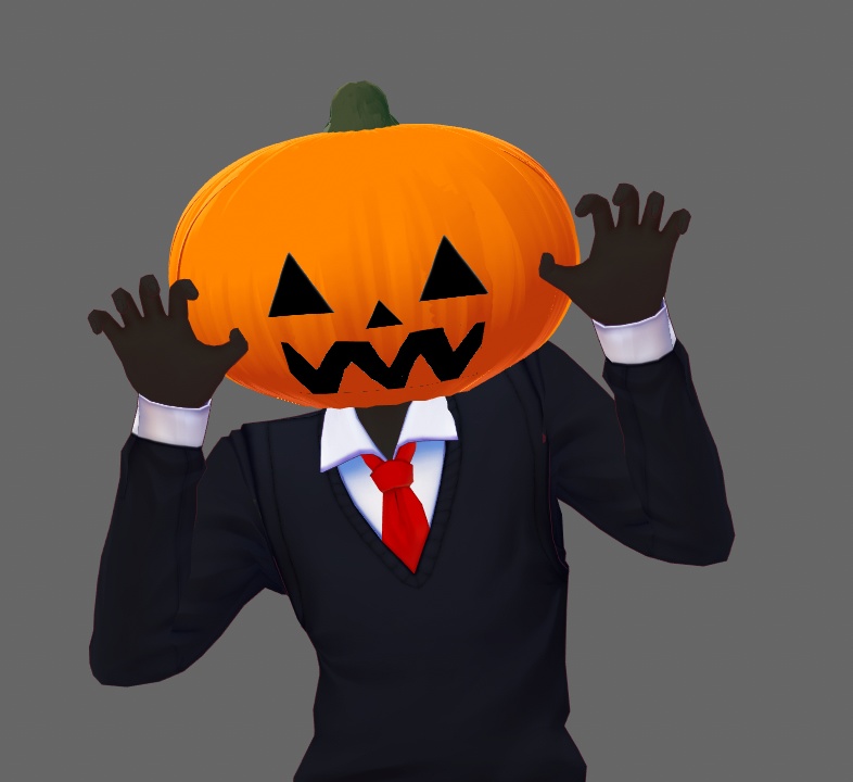 Jack o Lantern Pumpkin Head VRoid Accessory Hairstyle
