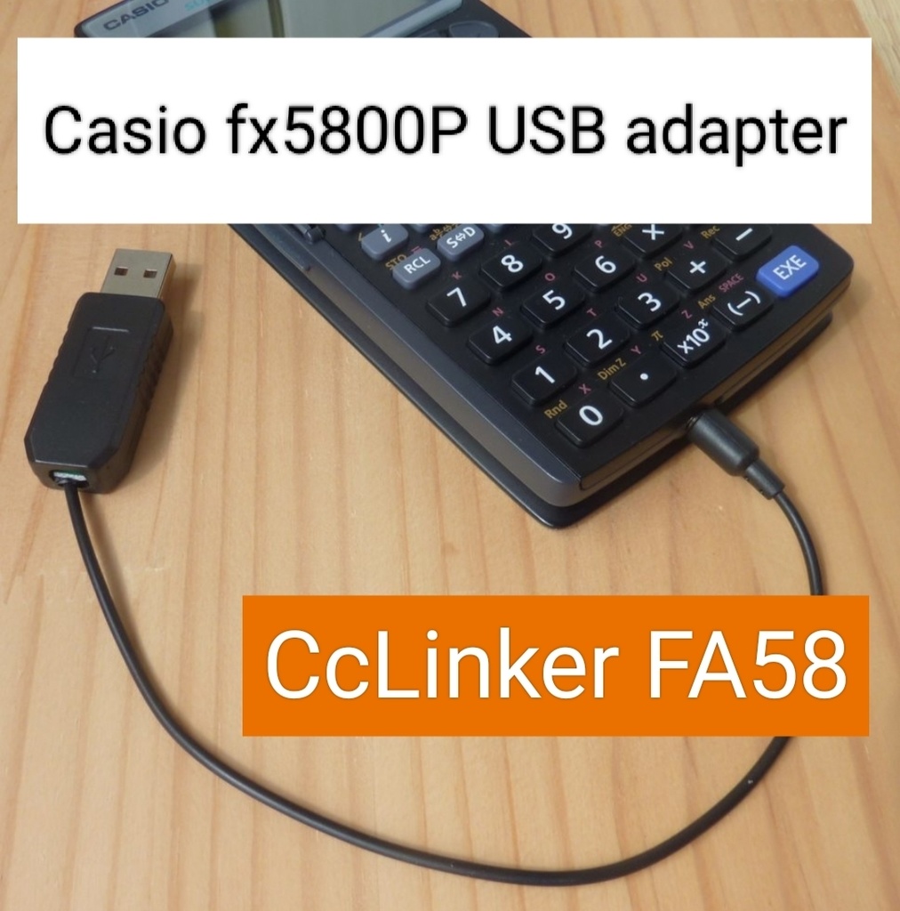 USB adapter CcLinker FA58 Casio fx-5800P calculator program backup restore