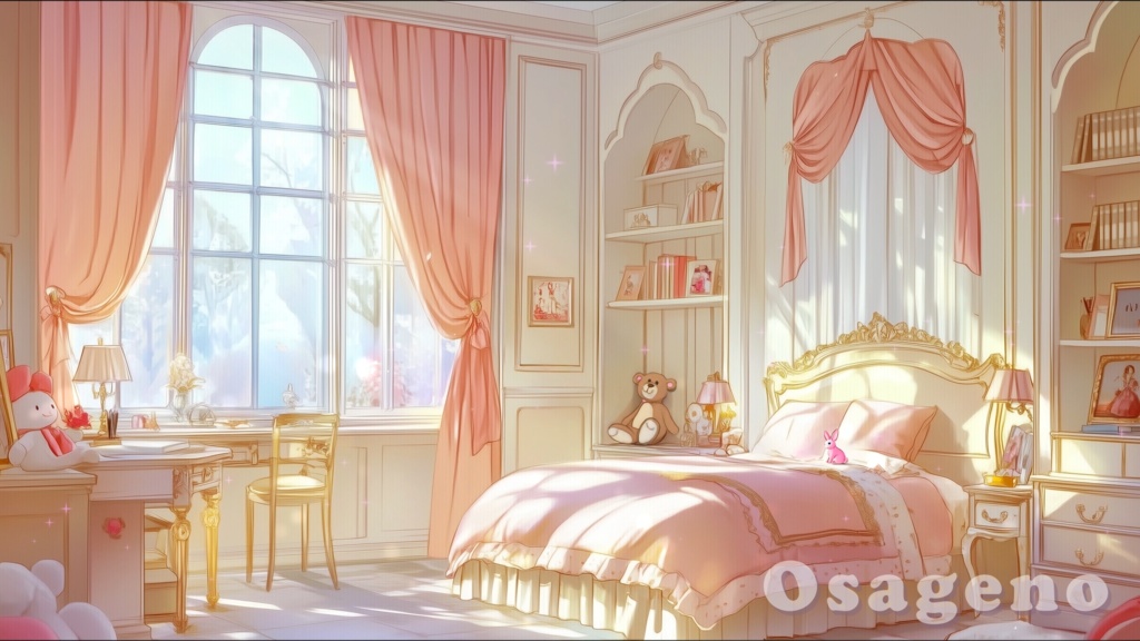 【動く背景素材】お嬢様の寝室