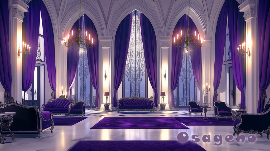 【動く背景素材】紫の貴族館