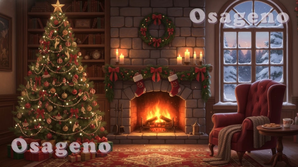 【動く背景】夜明けのホワイトクリスマス【配信用ループ素材】