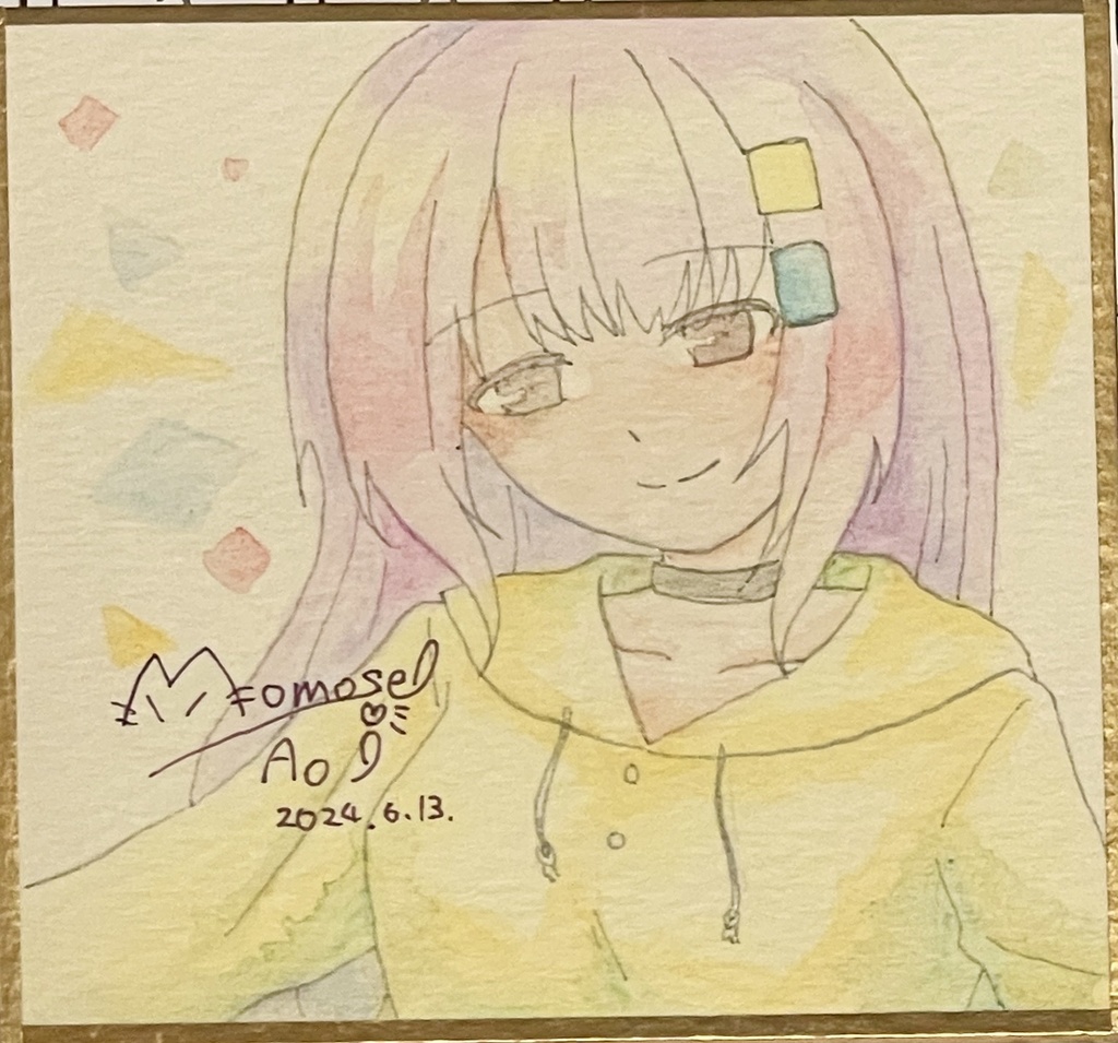 百瀬碧音オリジナル色紙-傷あり色紙