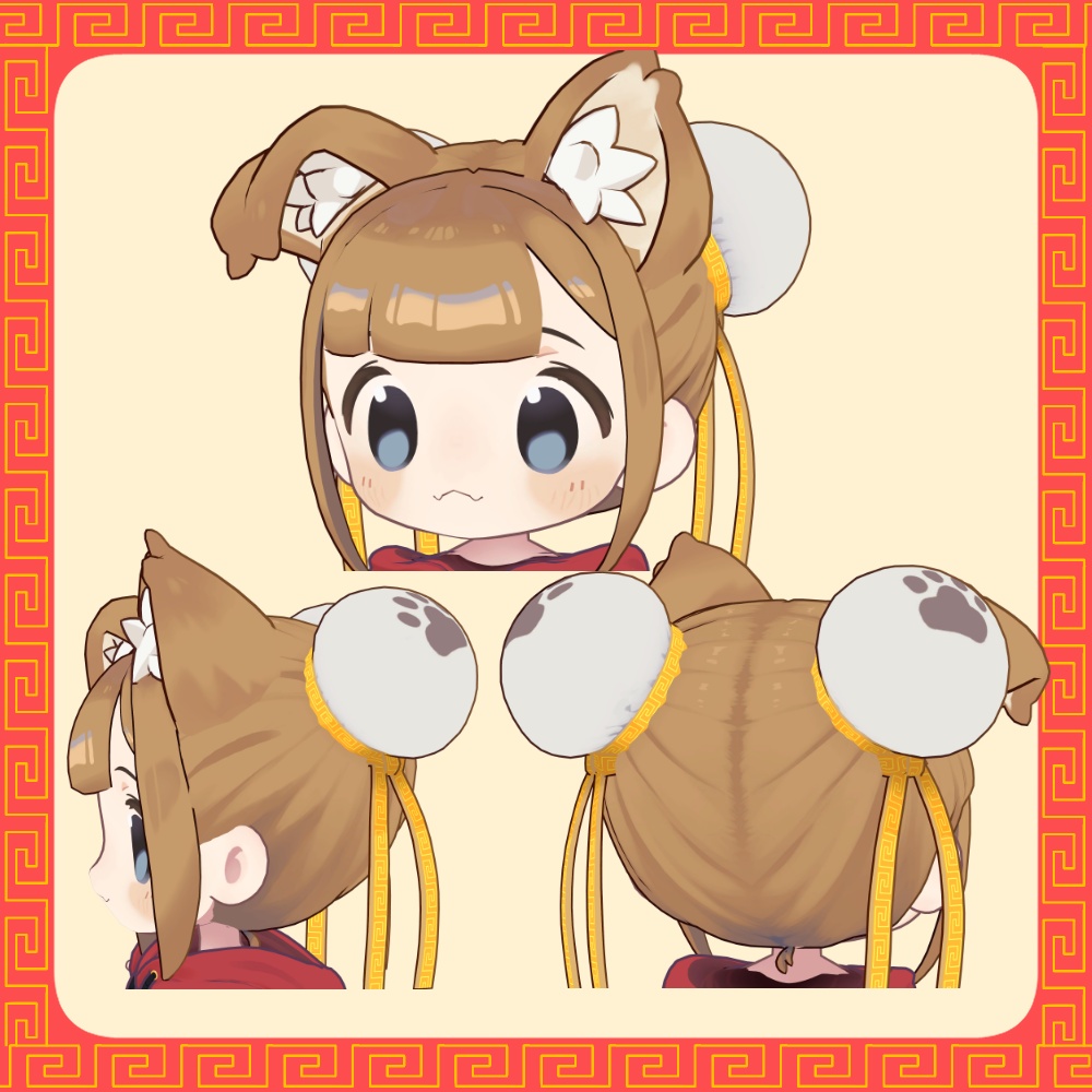 チャイナ風パーカーとお団子ヘア