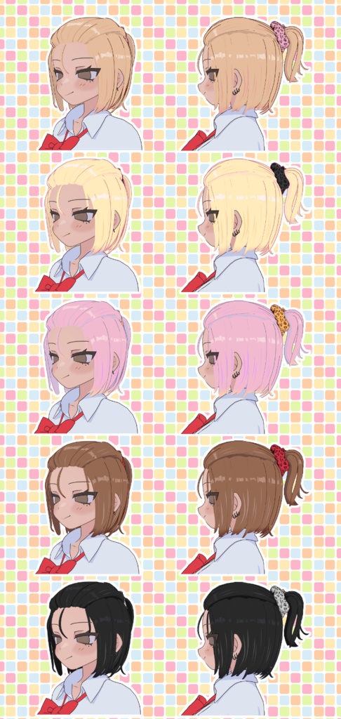 デコ出しハーフアップ ヘアスタイル【凪夜瑠璃専用】