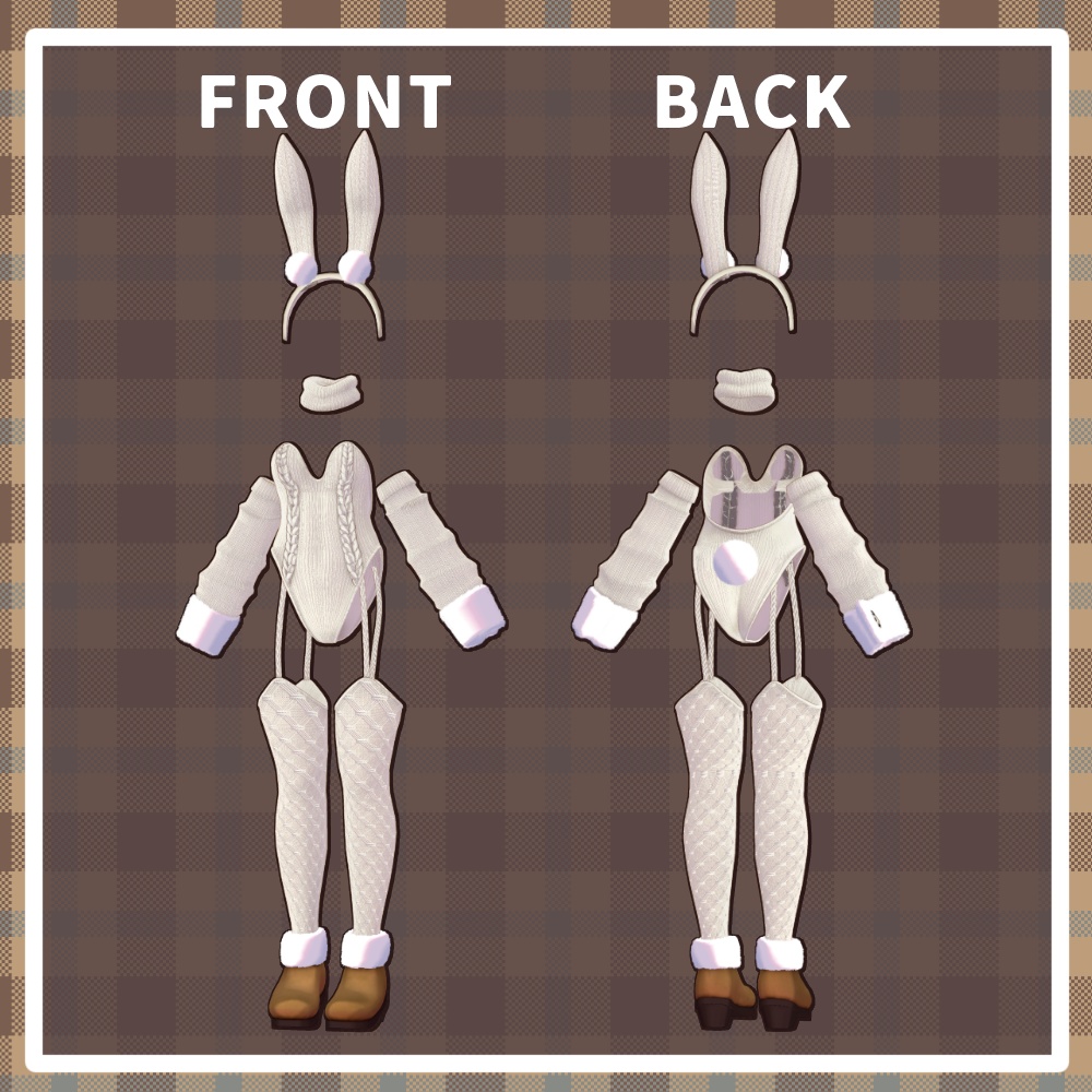 【8アバター対応】 ニットバニー服