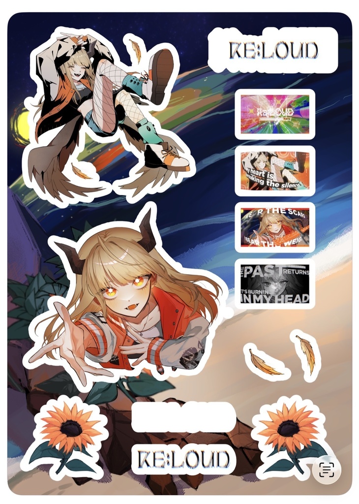 飛鳴りんつ「RE:LOUD」ステッカー(B5)(手作りサシェ付き)