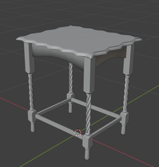 エンドテーブル 3Dモデル (Blender, FBX)