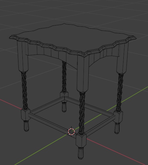 エンドテーブル 3Dモデル (Blender, FBX)