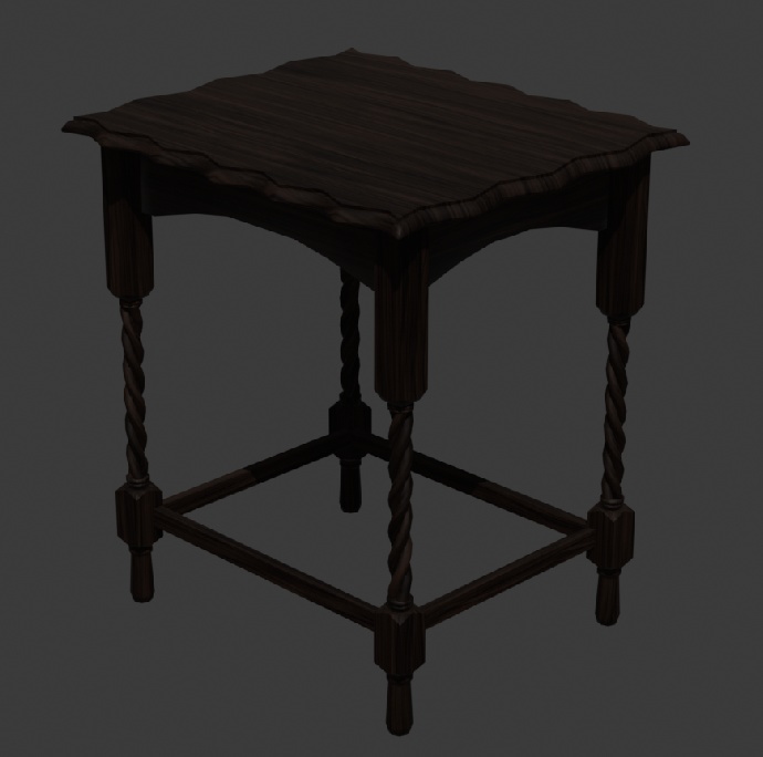 エンドテーブル 3Dモデル (Blender, FBX)