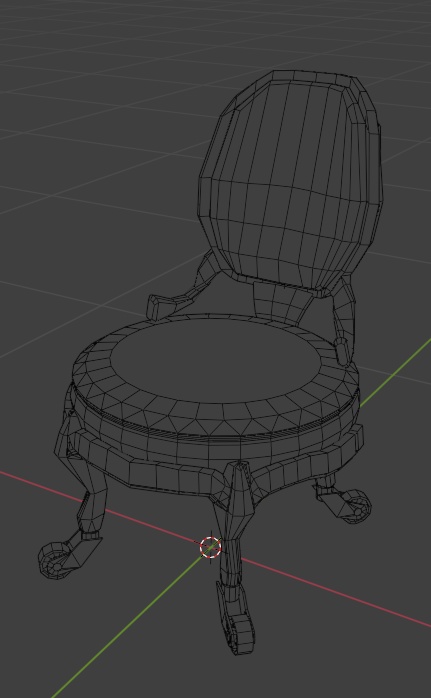 ナーシングチェア 3Dモデル (Blender, FBX)