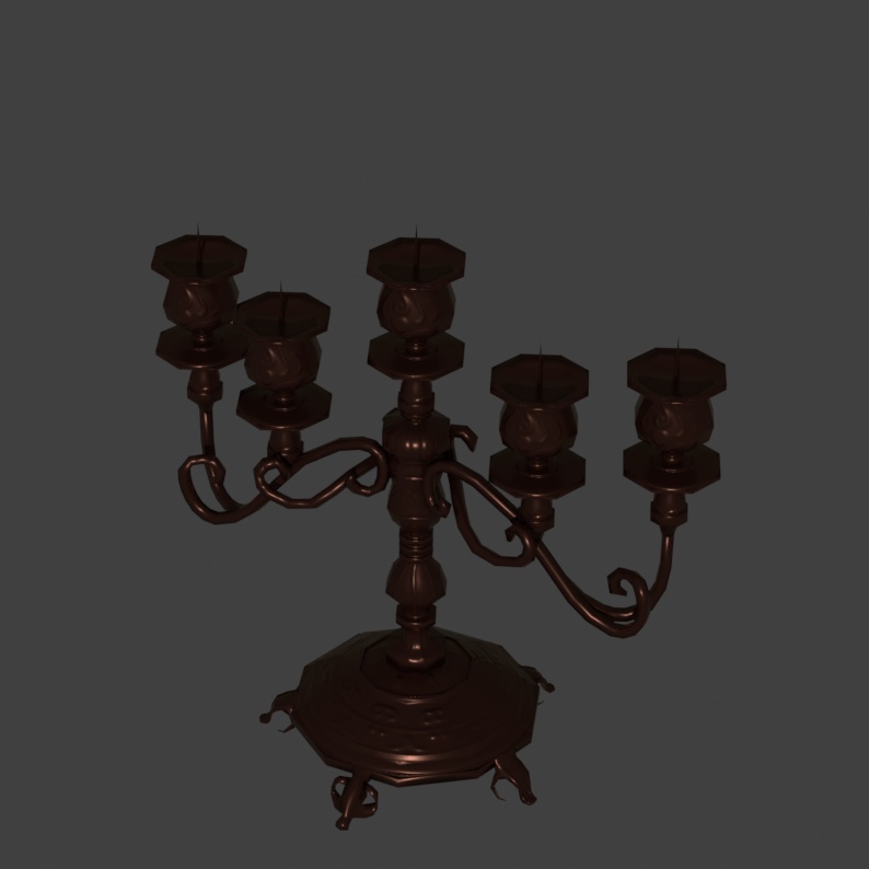 燭台 3Dモデル (Blender, FBX)