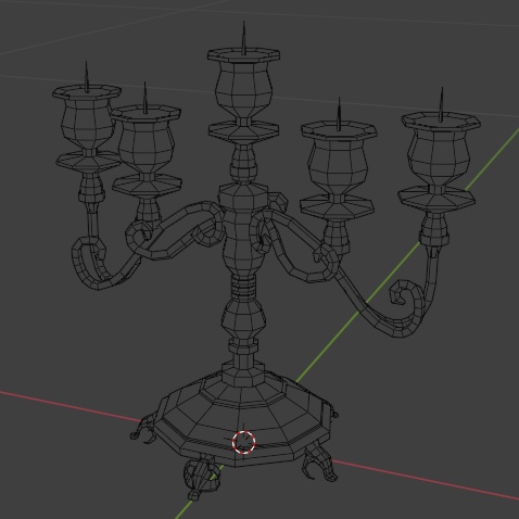 燭台 3Dモデル (Blender, FBX)