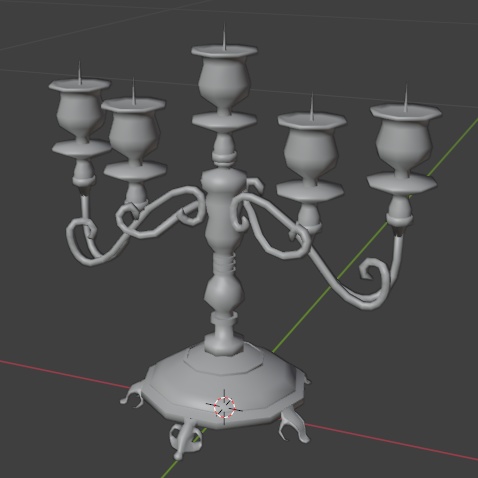 燭台 3Dモデル (Blender, FBX)