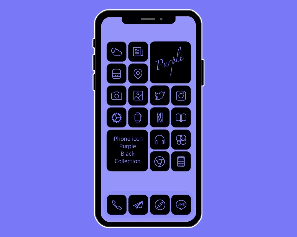 Iphone Icon Purple Black Rappor らっぽる Booth