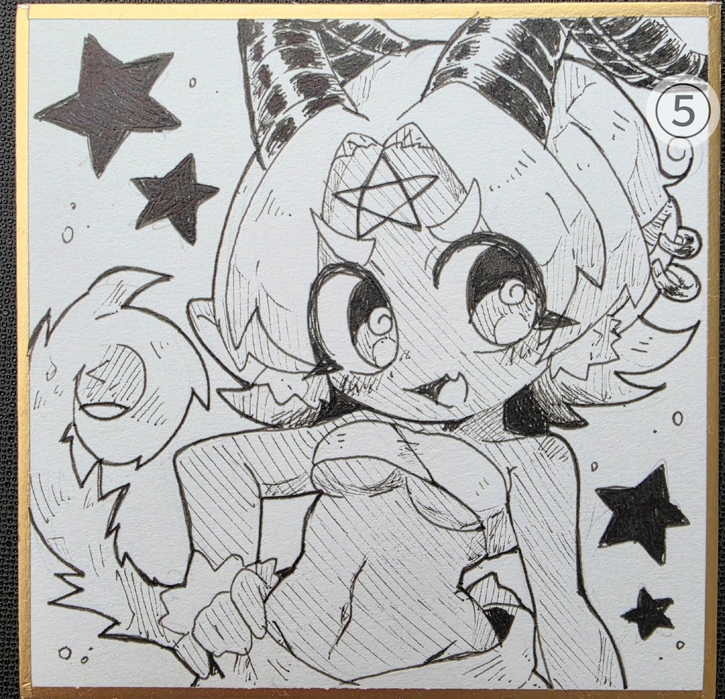 うちの子豆色紙イラスト