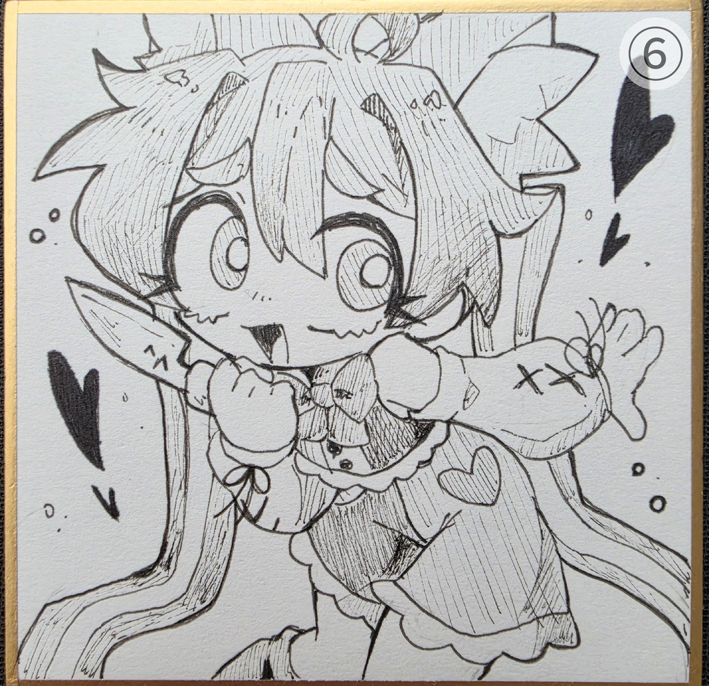 うちの子豆色紙イラスト