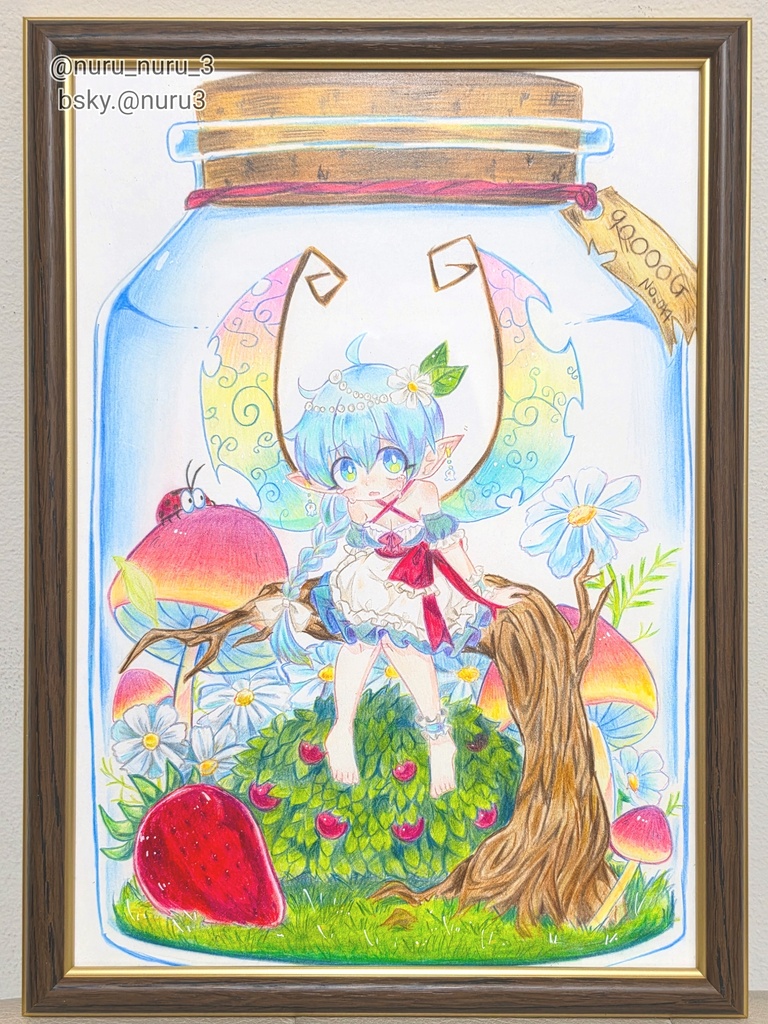 【10/28（水）21:00～追加】妖精の箱庭【A4額付き原画】