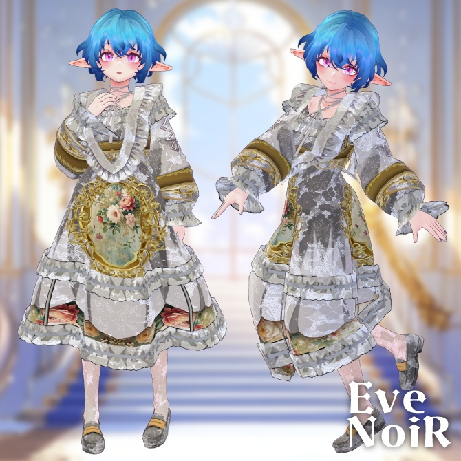 【全6色セット】◆2025バレンタインクラシックワンピース◆【Vroid用テクスチャセット】