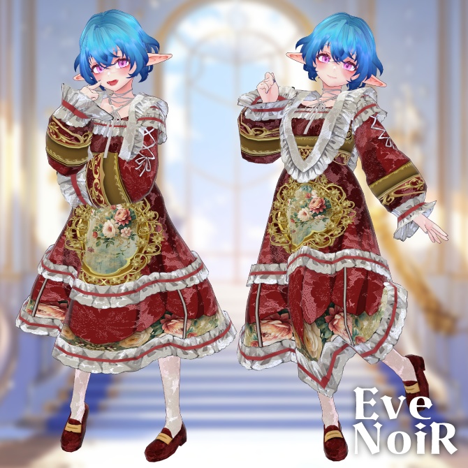 【全6色セット】◆2025バレンタインクラシックワンピース◆【Vroid用テクスチャセット】