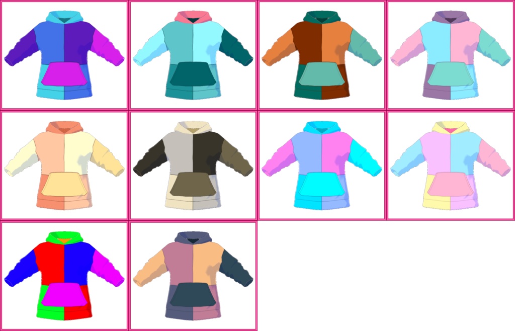 Block Colored Hood || VRoid Texture Pack