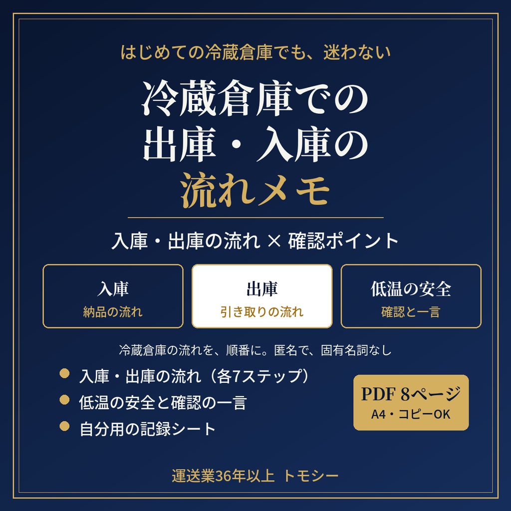 冷蔵倉庫での出庫・入庫の流れメモ（匿名）｜はじめて行く冷蔵倉庫でも迷わない【運送業・ドライバー向け／PDF】