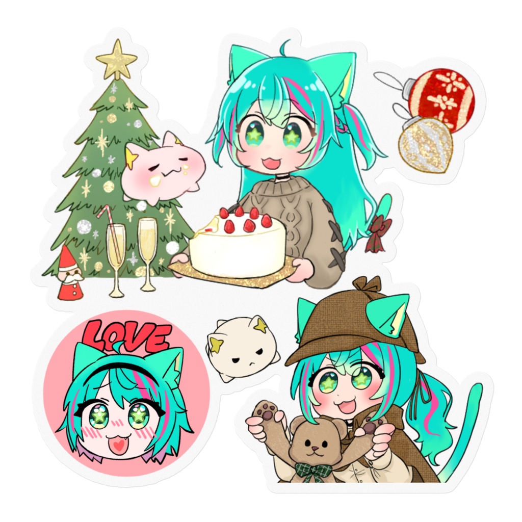 いろいろ猫星 ステッカー(全6種)