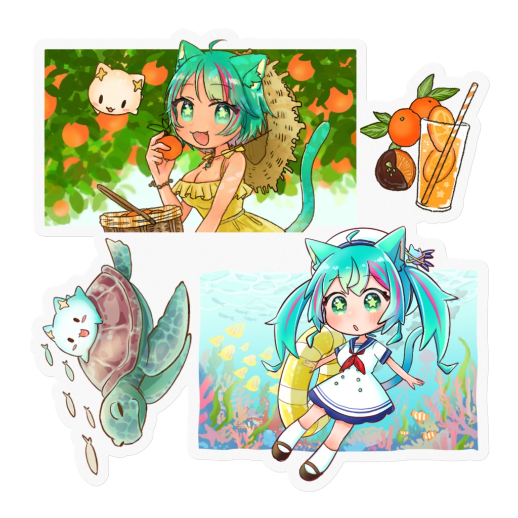 いろいろ猫星 ステッカー(全6種)