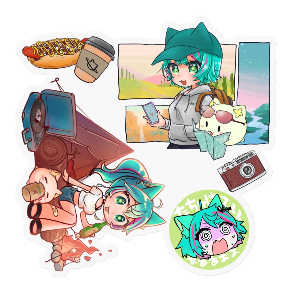 いろいろ猫星 ステッカー(全6種)